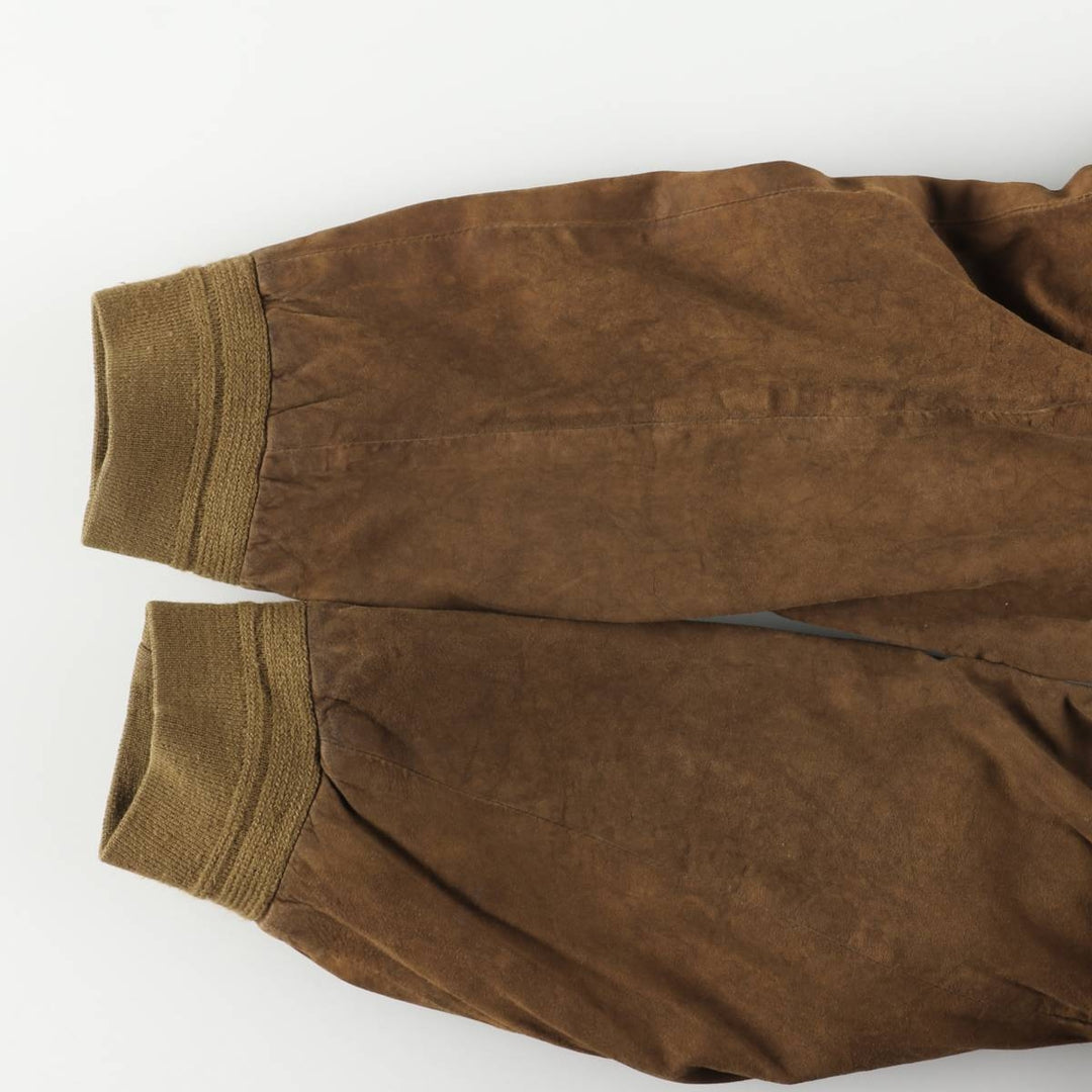 Vintage suede leather blouson, men's size XL Genuine Leather Suede Leather brown type Vintage Second Hand