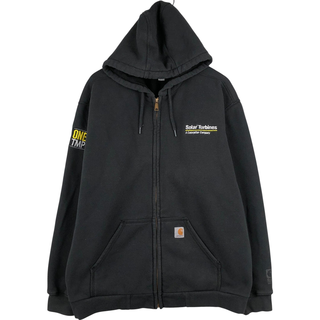 Carhartt Rain Defender Solar Turbines Advertising Full-Zip Hoodie, Men's XL cotton black type Vintage Second Hand
