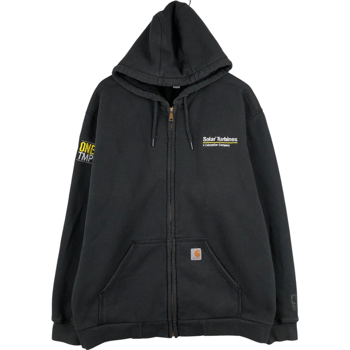 Carhartt Rain Defender Solar Turbines Advertising Full-Zip Hoodie, Men's XL cotton black type Vintage Second Hand