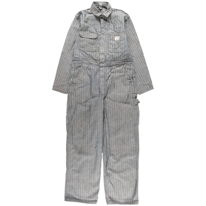 1960'S JCPenney Big Mac Long Sleeve Jumpsuit, Men's Size Medium, Vintage HBT Herringbone Twill unclear gray type Vintage Second Hand
