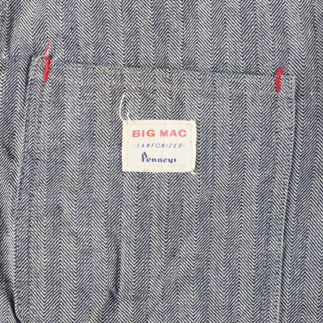 1960'S JCPenney Big Mac Long Sleeve Jumpsuit, Men's Size Medium, Vintage HBT Herringbone Twill unclear gray type Vintage Second Hand
