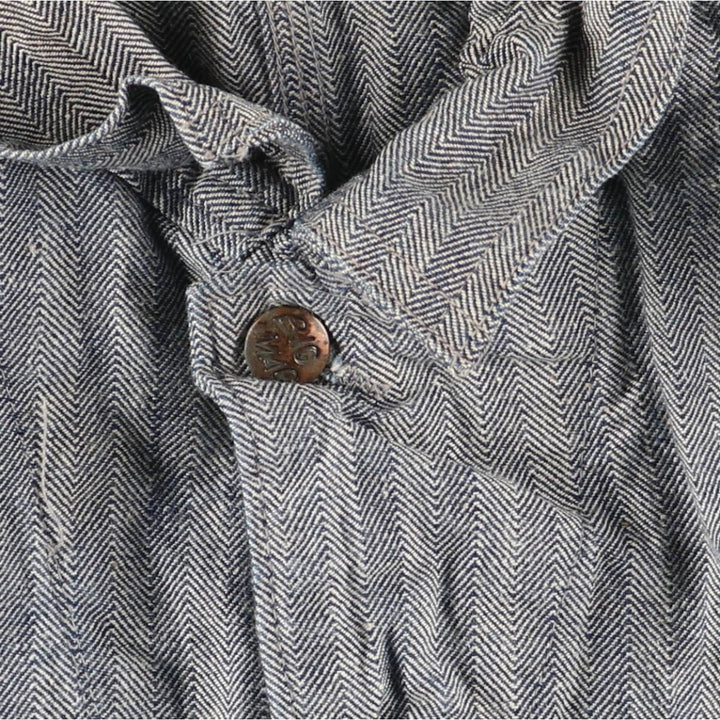 1960'S JCPenney Big Mac Long Sleeve Jumpsuit, Men's Size Medium, Vintage HBT Herringbone Twill unclear gray type Vintage Second Hand