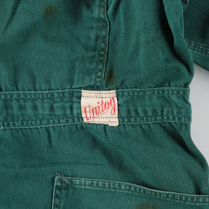 UNITOG long-sleeved jumpsuit, men's size M, vintage unclear green type Vintage Second Hand