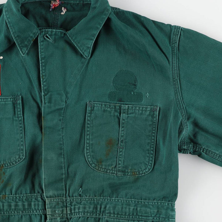 UNITOG long-sleeved jumpsuit, men's size M, vintage unclear green type Vintage Second Hand