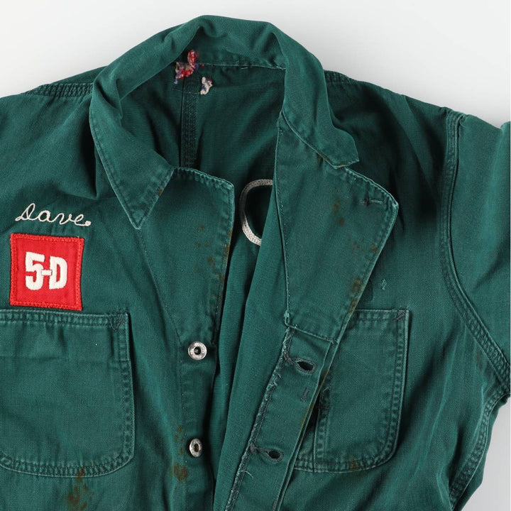 UNITOG long-sleeved jumpsuit, men's size M, vintage unclear green type Vintage Second Hand