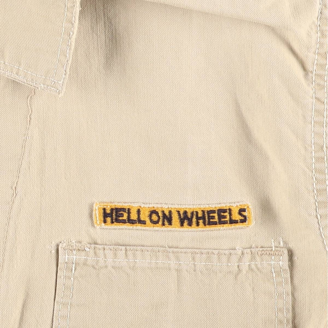 Vintage 60s-70'S Casey Jones long-sleeved jumpsuit, size M, men's unclear Beige type Vintage Second Hand