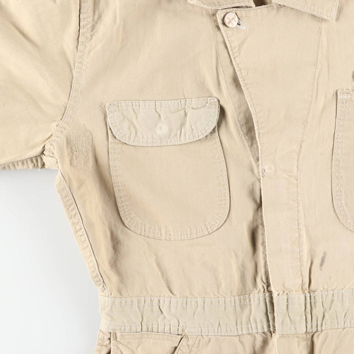 Vintage 60s-70'S Casey Jones long-sleeved jumpsuit, size M, men's unclear Beige type Vintage Second Hand
