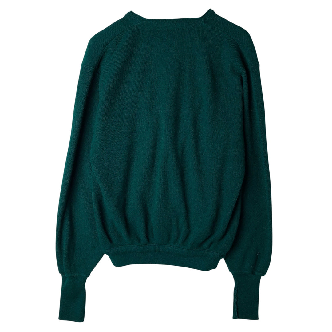 Vintage 1980'S JEFFLINKS acrylic knit cardigan, made in the USA, size M, men's acrylic green type Vintage Second Hand