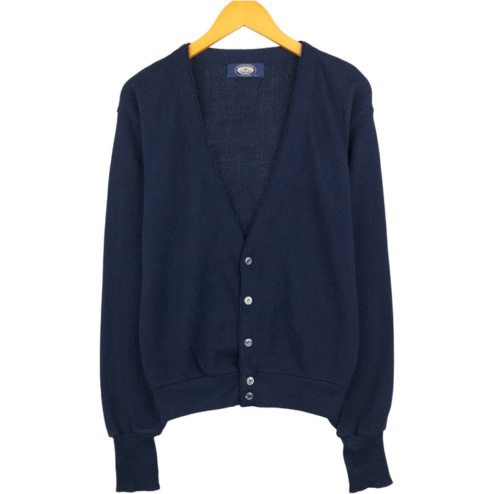 Vintage 90'S Knights Bridge acrylic knit cardigan, made in the USA, size M, men's. acrylic navy blue type Vintage Second Hand