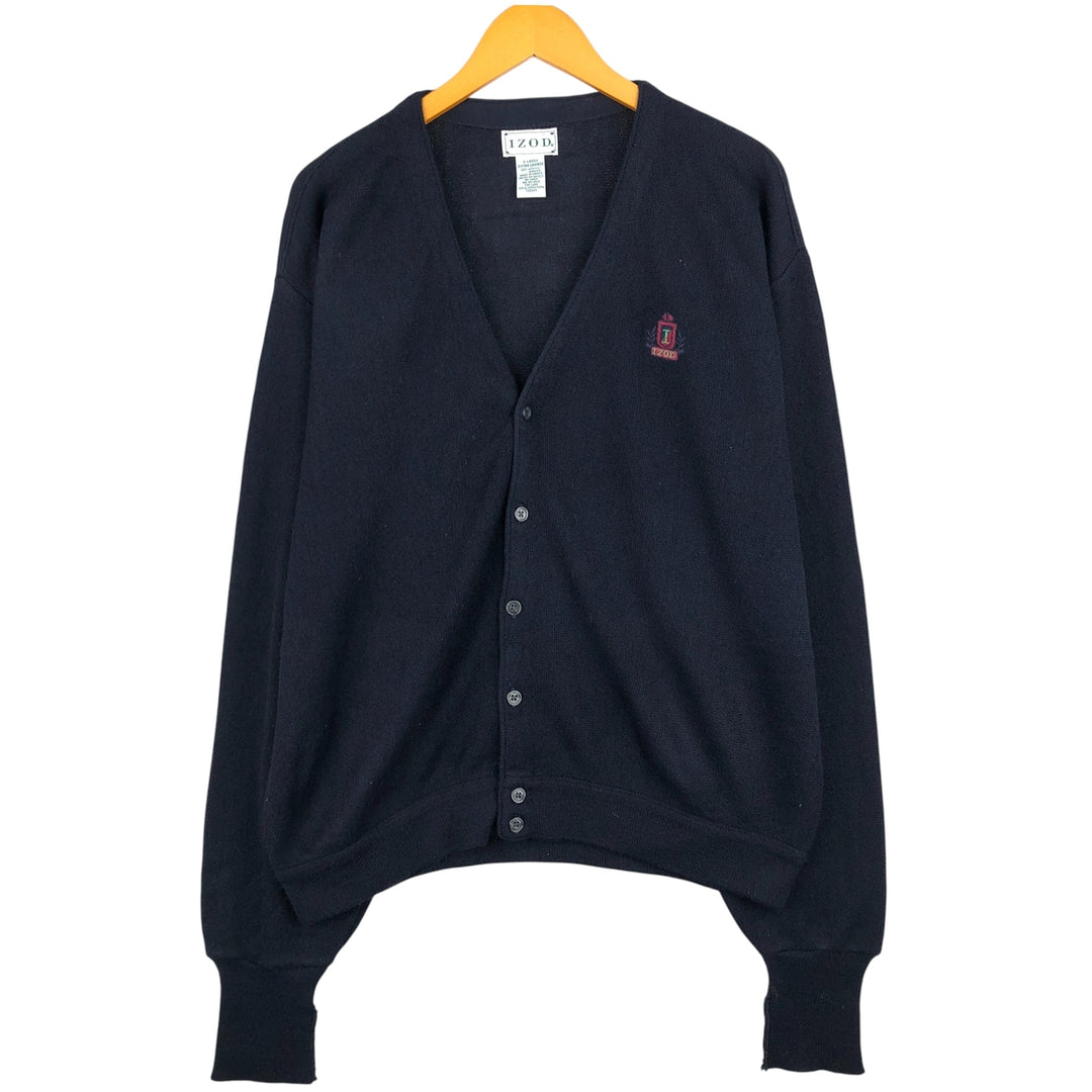 IZOD Acrylic Knit Cardigan, Men's XL unclear navy blue type Vintage Second Hand