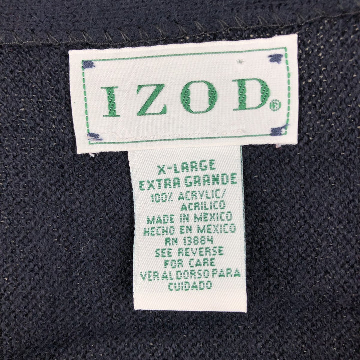 IZOD Acrylic Knit Cardigan, Men's XL unclear navy blue type Vintage Second Hand