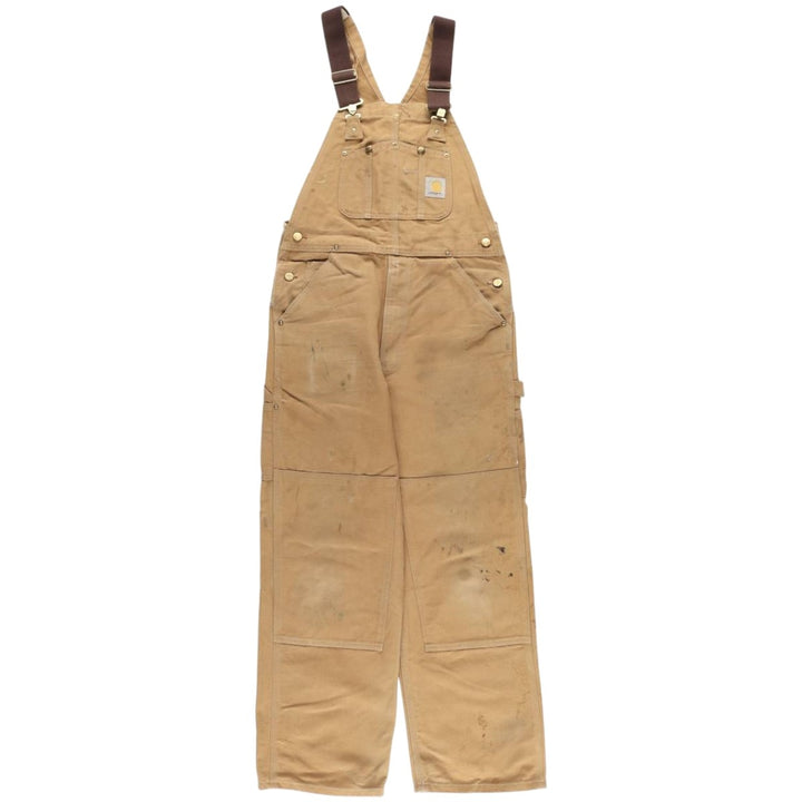 Carhartt Double Knee Duck Overalls, Made in USA, Men's, Size W32 cotton brown type Vintage Second Hand