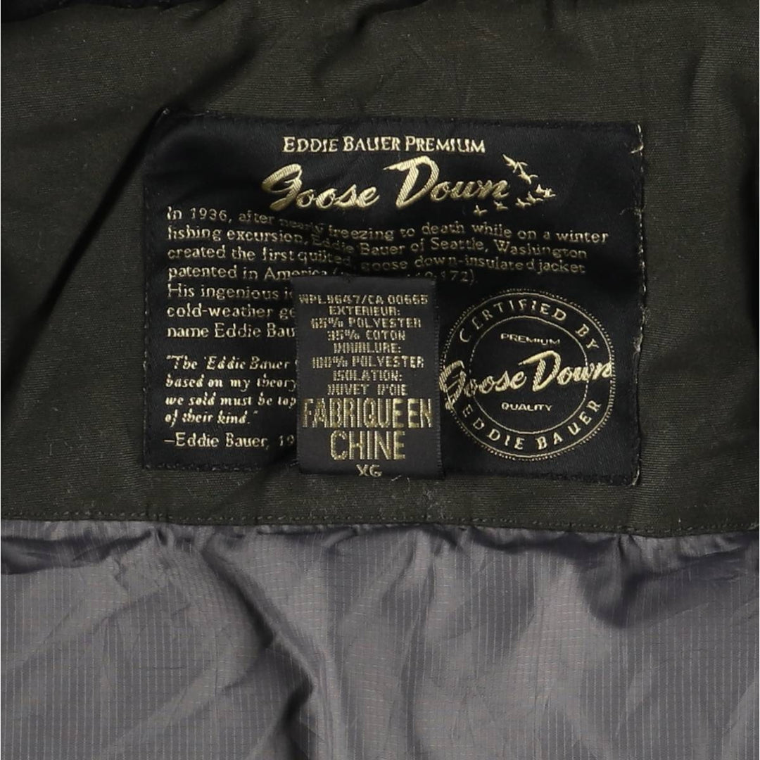 Eddie Bauer Goose Down Jacket, Men's XL polyester Khaki type Vintage Second Hand
