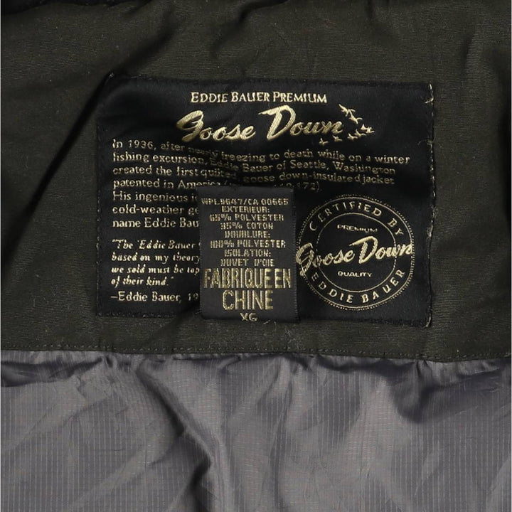 Eddie Bauer Goose Down Jacket, Men's XL polyester Khaki type Vintage Second Hand
