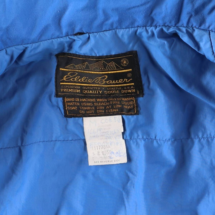 Vintage 1970'S Eddie Bauer black tag goose down jacket, size L, men's Nylon blue type Vintage Second Hand