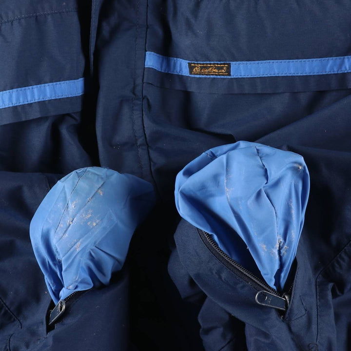 Vintage 1970'S Eddie Bauer black tag goose down jacket, size L, men's Nylon blue type Vintage Second Hand