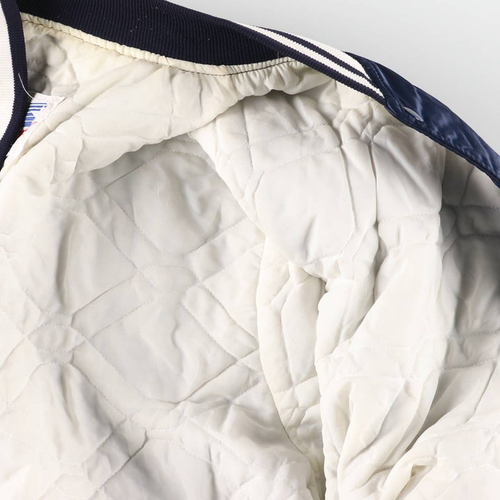 90'S Starter Nylon Stadium Jacket, Award Jacket, Varsity Jacket, Made in USA, Men's XL Nylon navy blue type Vintage Second Hand