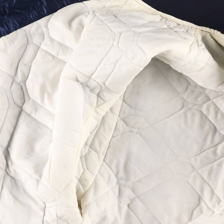 90'S Starter Nylon Stadium Jacket, Award Jacket, Varsity Jacket, Made in USA, Men's XL Nylon navy blue type Vintage Second Hand