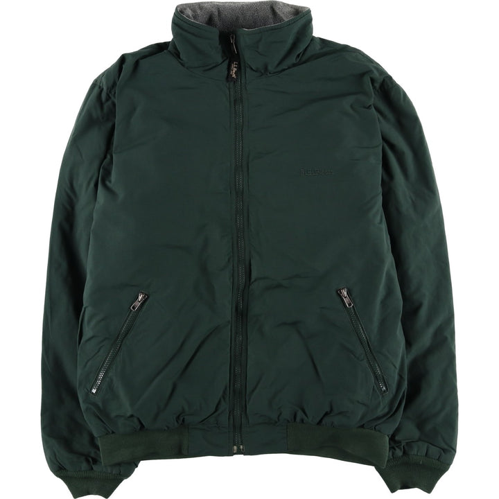 90s-00'S LLBean padded puffer jacket, men's size M Nylon Green type dark green Vintage Second Hand