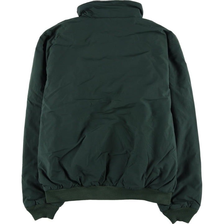 90s-00'S LLBean padded puffer jacket, men's size M Nylon Green type dark green Vintage Second Hand