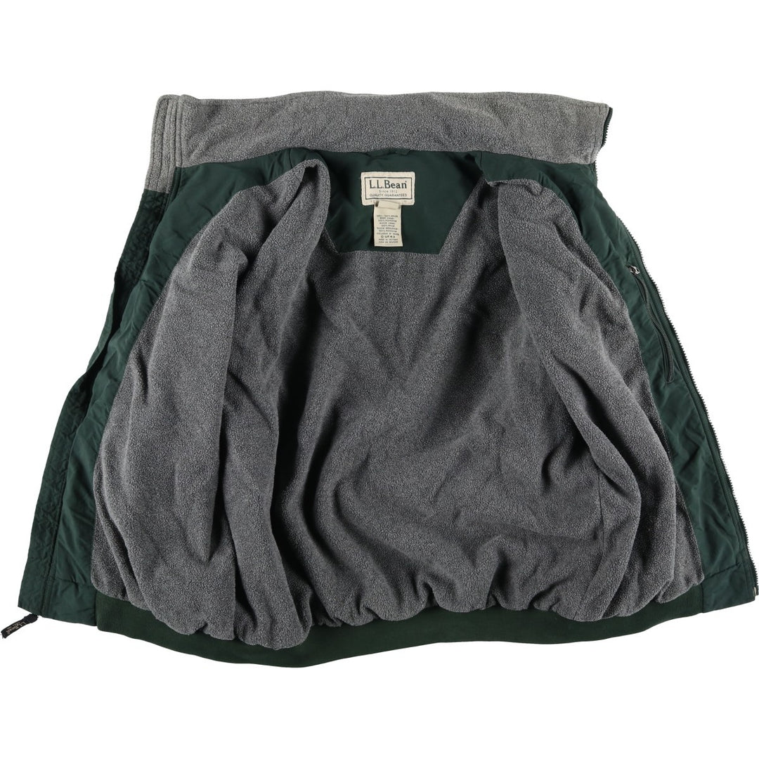 90s-00'S LLBean padded puffer jacket, men's size M Nylon Green type dark green Vintage Second Hand