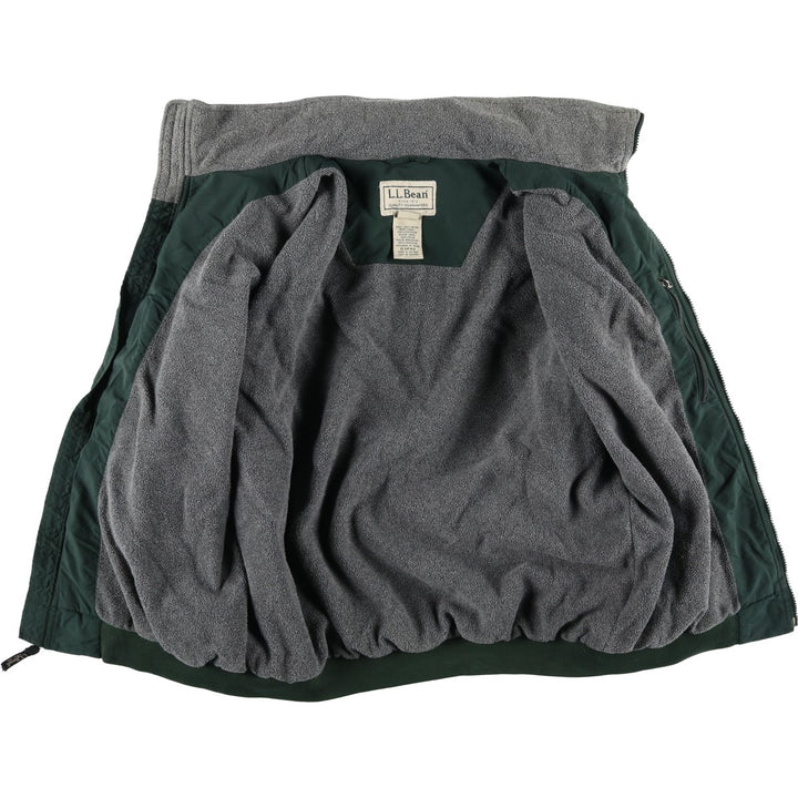 90s-00'S LLBean padded puffer jacket, men's size M Nylon Green type dark green Vintage Second Hand