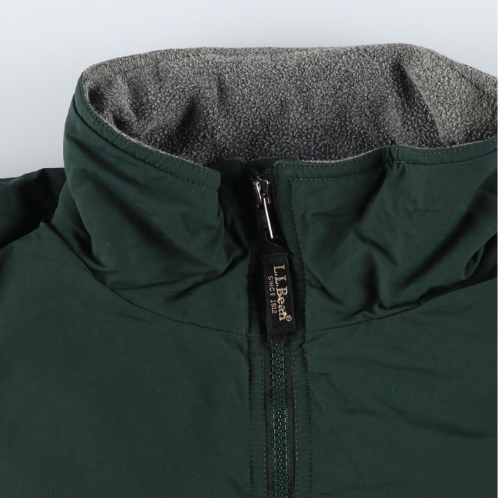 90s-00'S LLBean padded puffer jacket, men's size M Nylon Green type dark green Vintage Second Hand