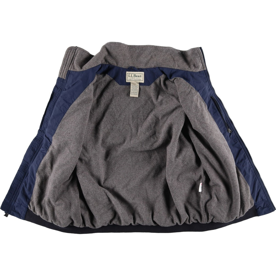 90s-00'S LLBean padded puffer jacket, men's size L Nylon navy blue type Vintage Second Hand