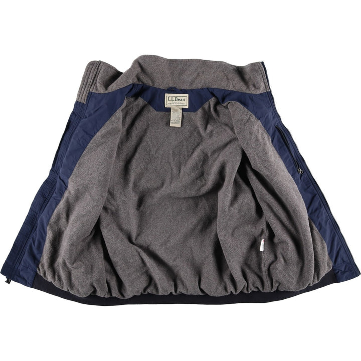 90s-00'S LLBean padded puffer jacket, men's size L Nylon navy blue type Vintage Second Hand