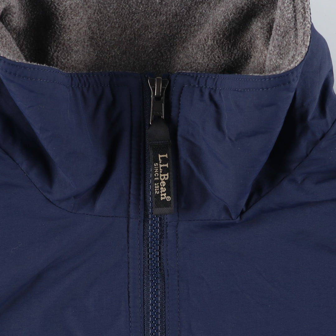 90s-00'S LLBean padded puffer jacket, men's size L Nylon navy blue type Vintage Second Hand