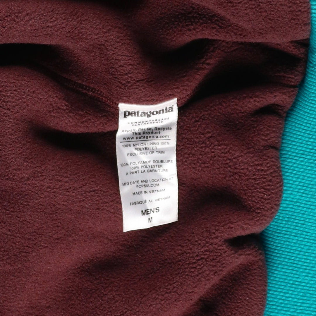 Patagonia Shell Synchilla Jacket 28145FA14 Nylon Jacket, Men's Medium Nylon turquoise blue Vintage Second Hand