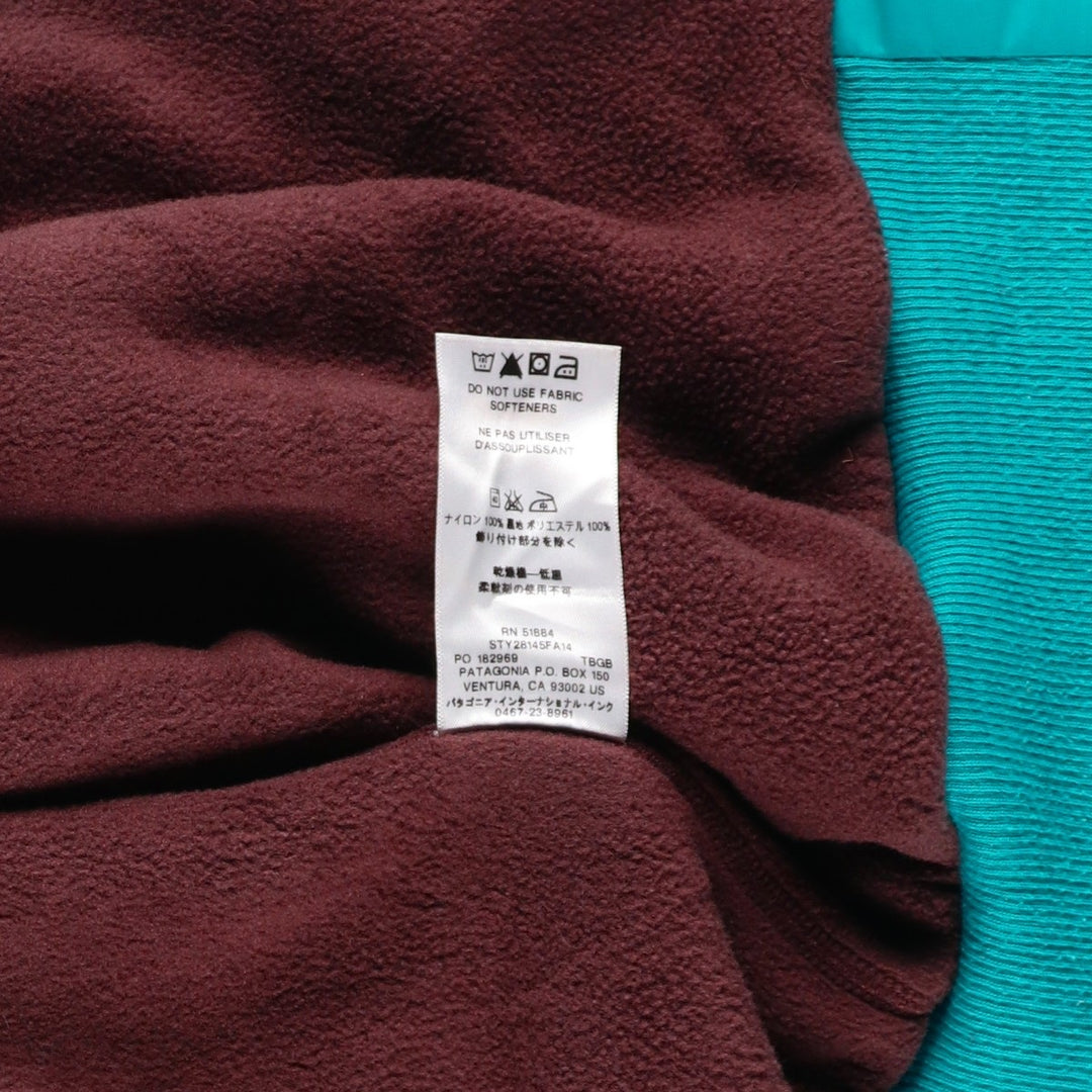 Patagonia Shell Synchilla Jacket 28145FA14 Nylon Jacket, Men's Medium Nylon turquoise blue Vintage Second Hand