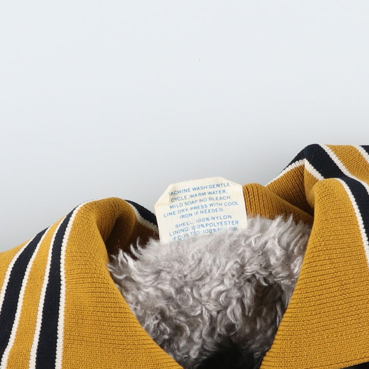 HUWE Collared Nylon Varsity Jacket, Award Jacket, Made in USA, Men's Size L Nylon black type Vintage Second Hand