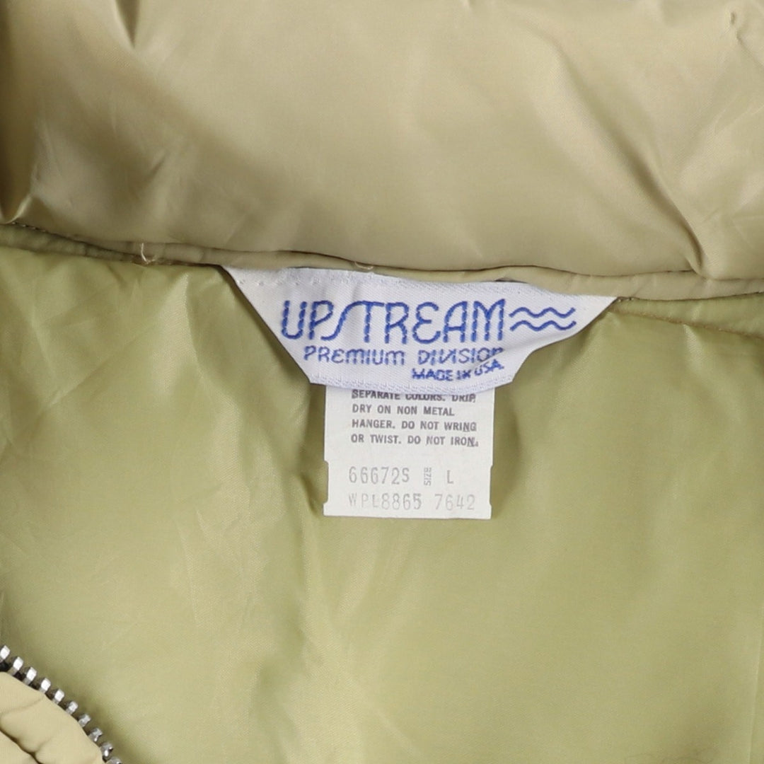 Vintage 1980'S UP STREAM padded puffer jacket, made in the USA, size L, men's unclear Beige type Vintage Second Hand