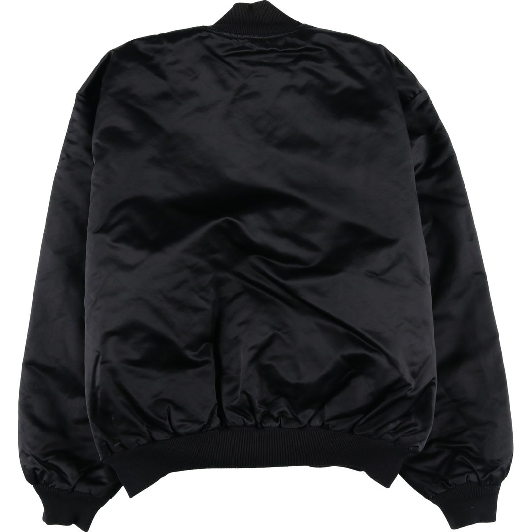 1980'S Richard A. Leslie Birdie Padded Nylon Varsity Jacket, Men's XL unclear black type Vintage Second Hand