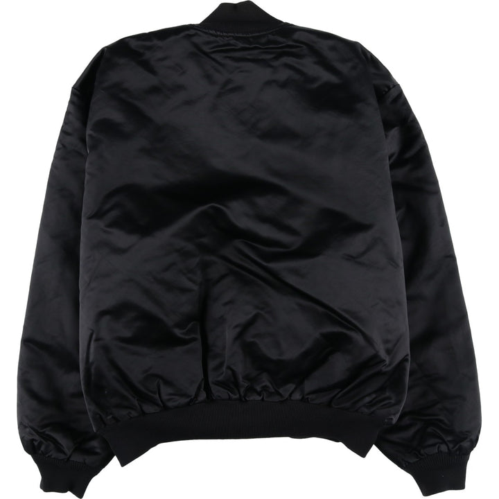 1980'S Richard A. Leslie Birdie Padded Nylon Varsity Jacket, Men's XL unclear black type Vintage Second Hand