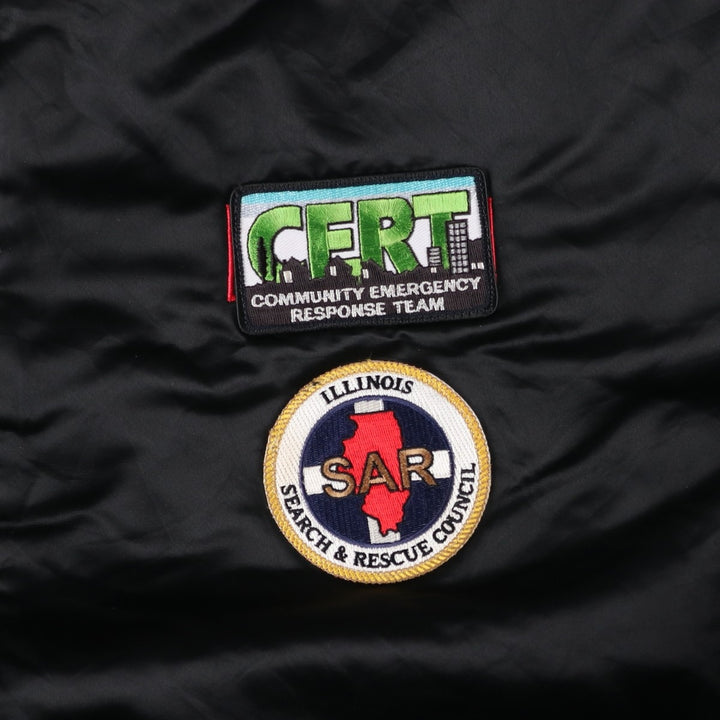 1980'S Richard A. Leslie Birdie Padded Nylon Varsity Jacket, Men's XL unclear black type Vintage Second Hand