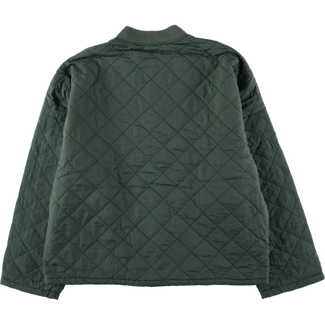 90'S Tommy Hilfiger padded quilted puffer jacket, men's size L Nylon Green type dark green Vintage Second Hand