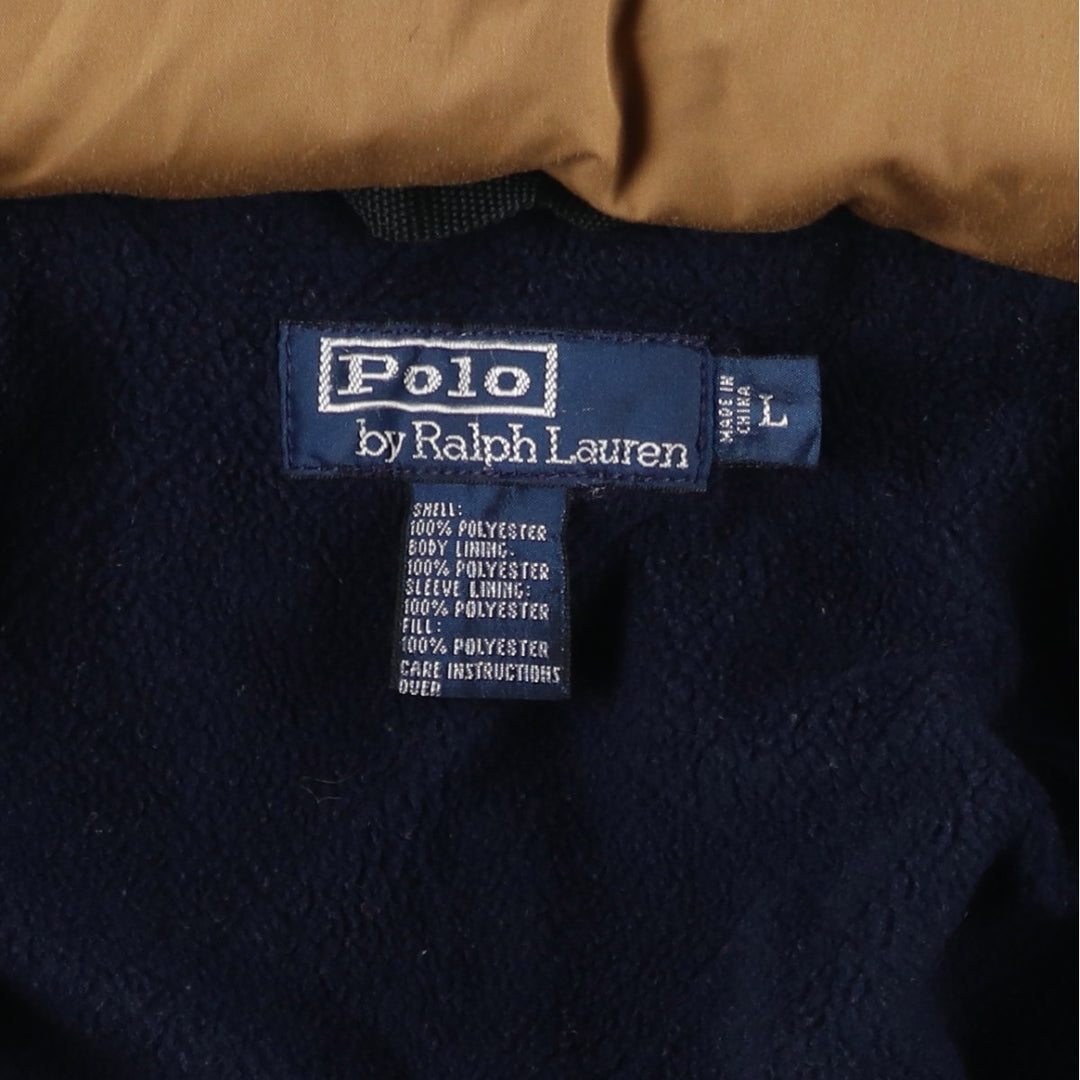 Ralph Lauren POLO by Ralph Lauren padded puffer jacket, men's size L polyester Beige type Vintage Second Hand