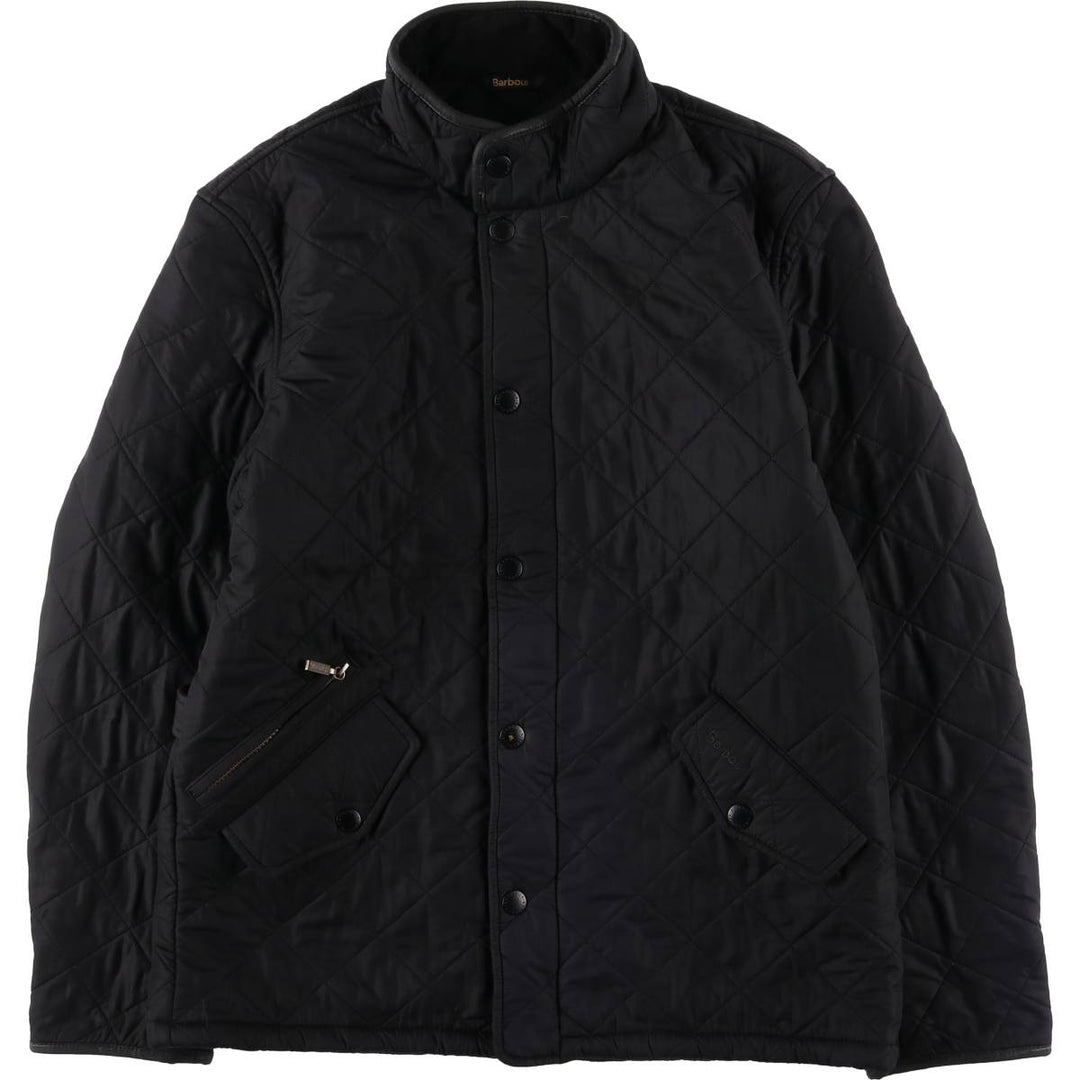 Barbour padded quilted puffer jacket, men's size M polyester black type Vintage Second Hand