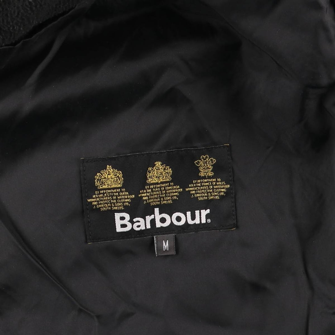 Barbour padded quilted puffer jacket, men's size M polyester black type Vintage Second Hand