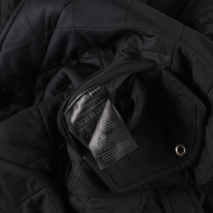 Barbour padded quilted puffer jacket, men's size M polyester black type Vintage Second Hand