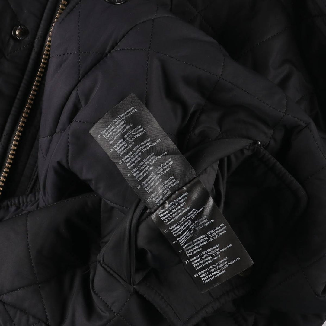 Barbour padded quilted puffer jacket, men's size M polyester black type Vintage Second Hand