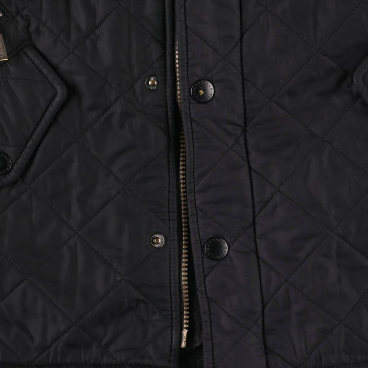 Barbour padded quilted puffer jacket, men's size M polyester black type Vintage Second Hand
