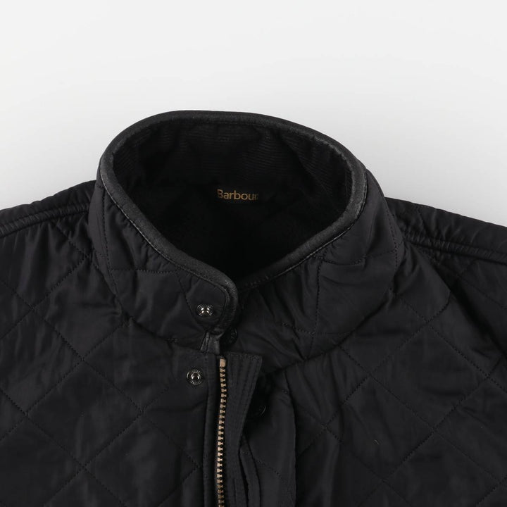 Barbour padded quilted puffer jacket, men's size M polyester black type Vintage Second Hand