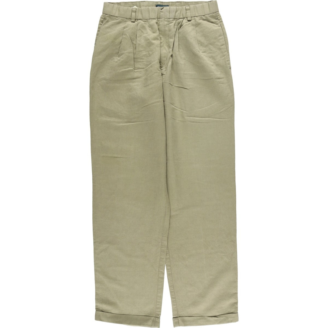 Dockers Premium Two-Pleated Cotton and Linen Pants, Men's Size W30 linen Khaki type Vintage Second Hand
