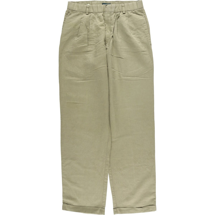 Dockers Premium Two-Pleated Cotton and Linen Pants, Men's Size W30 linen Khaki type Vintage Second Hand