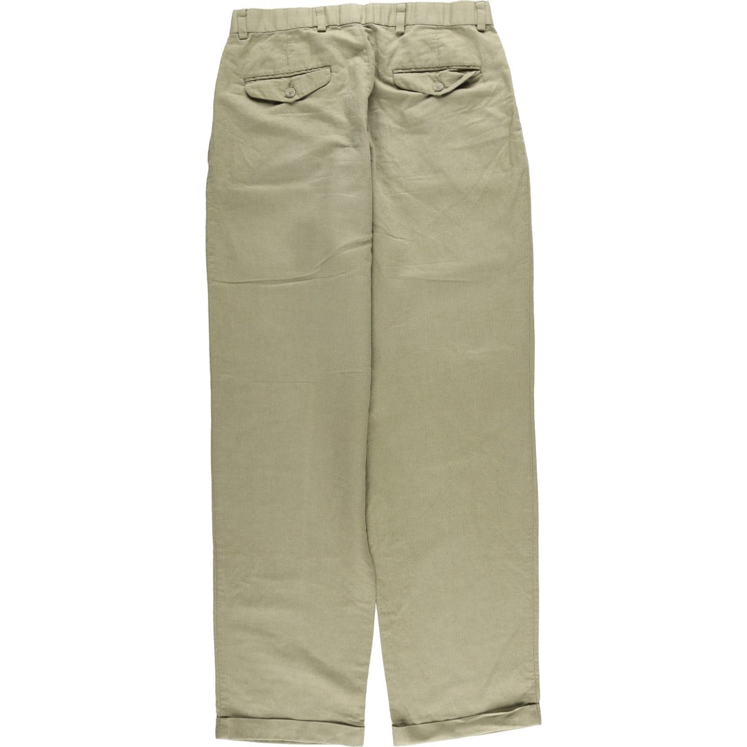 Dockers Premium Two-Pleated Cotton and Linen Pants, Men's Size W30 linen Khaki type Vintage Second Hand