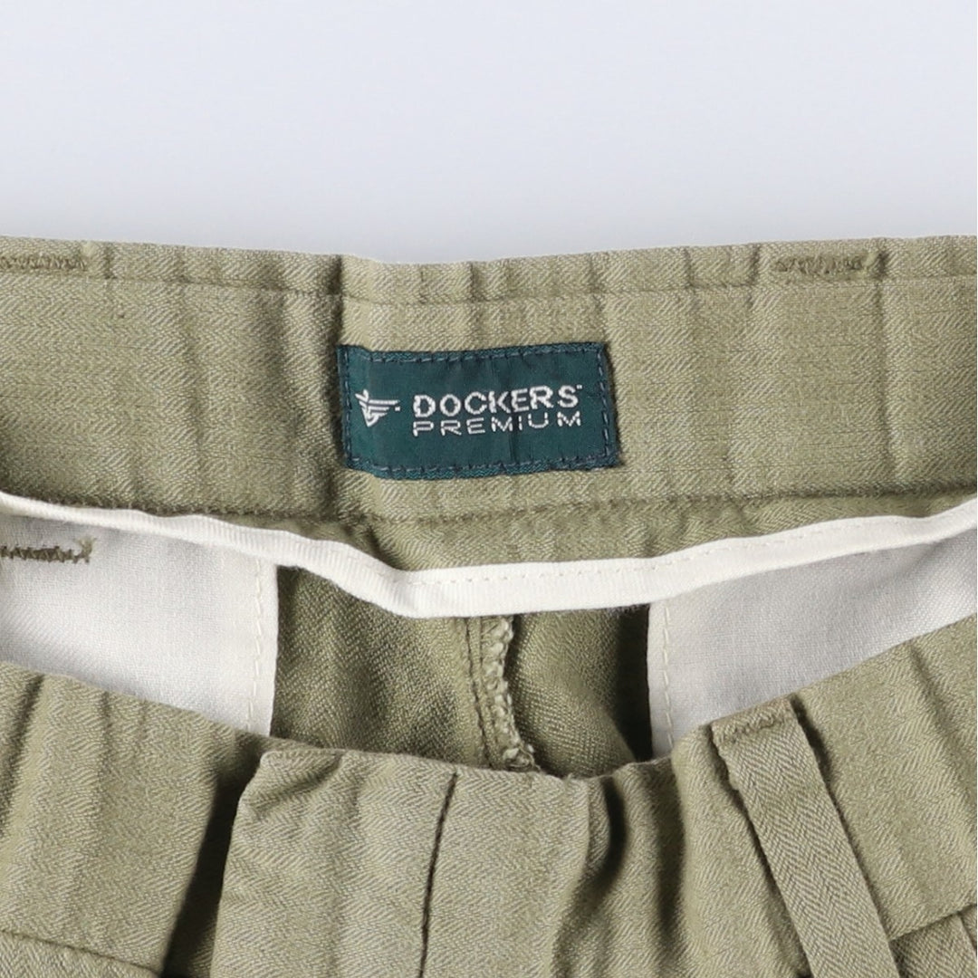 Dockers Premium Two-Pleated Cotton and Linen Pants, Men's Size W30 linen Khaki type Vintage Second Hand