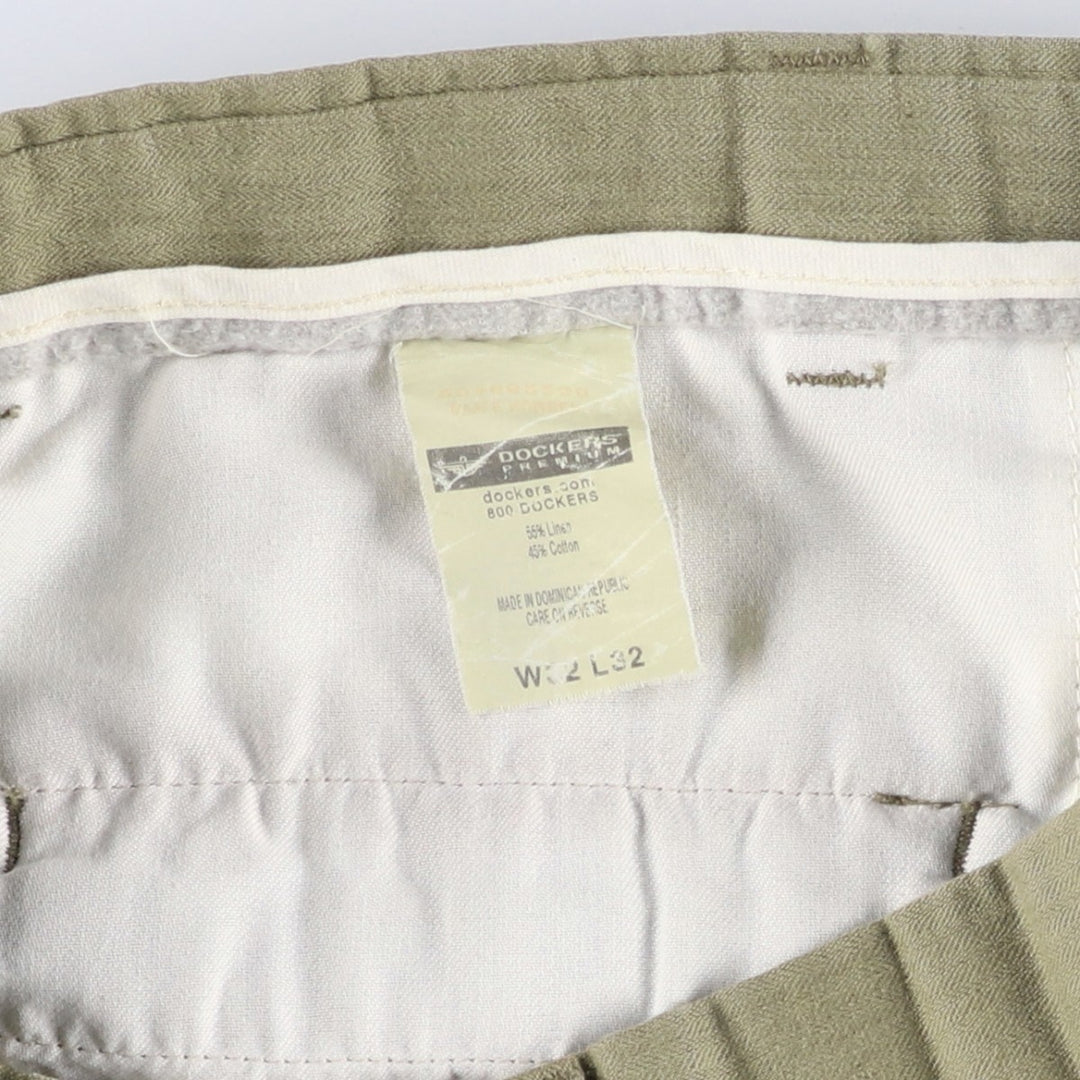 Dockers Premium Two-Pleated Cotton and Linen Pants, Men's Size W30 linen Khaki type Vintage Second Hand